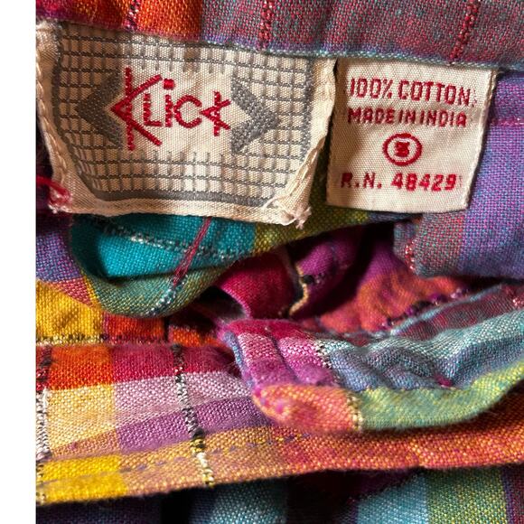 KLICK Made in India Vintage Multicolor Women's Button-Down Front Skirt - Picture 8 of 8
